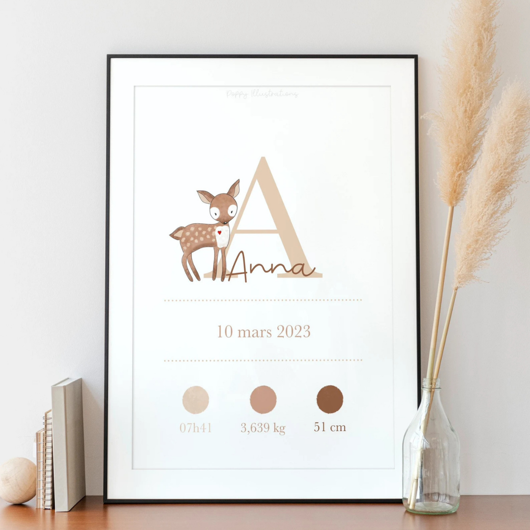 Illustration personnalisée - Naissance
