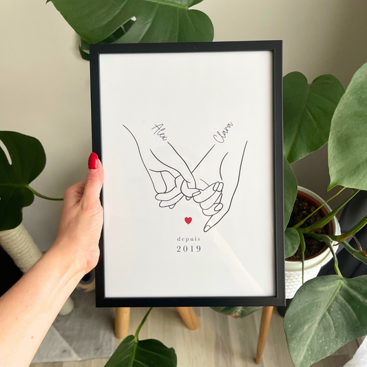 Illustration personnalisée - Mains liées