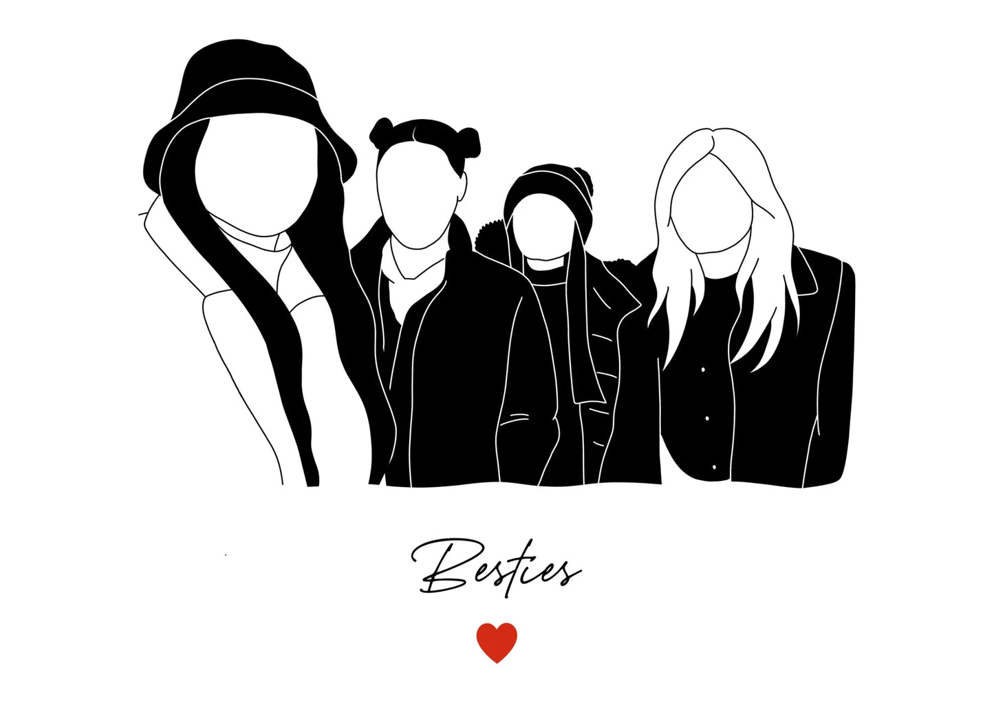Illustration personnalisée - Noir & Blanc