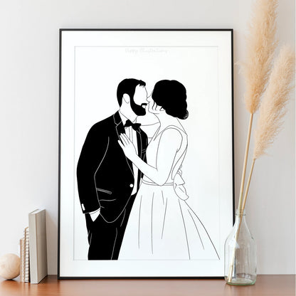 Illustration personnalisée - Noir & Blanc
