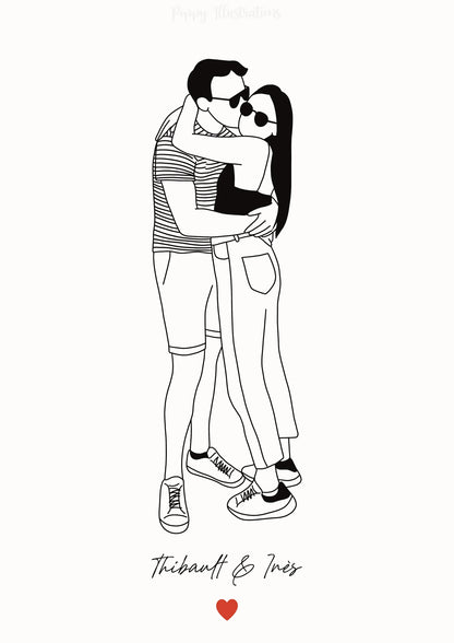Illustration personnalisée - Noir & Blanc