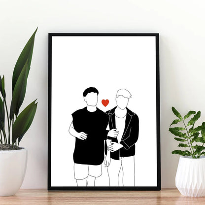 Illustration personnalisée - Noir & Blanc
