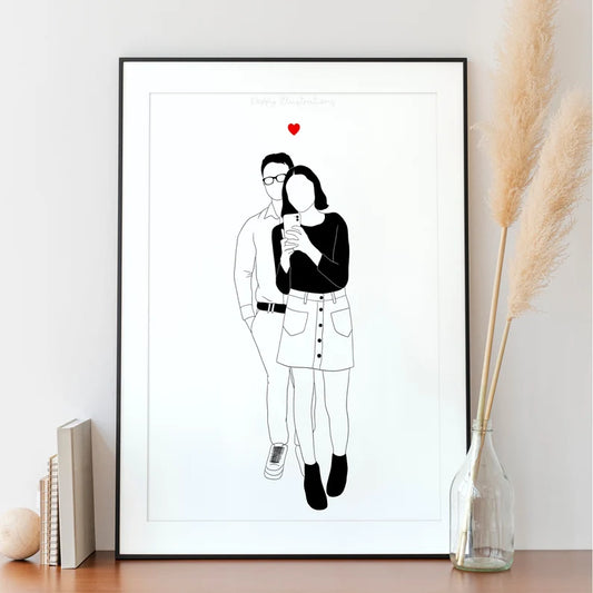 Illustration personnalisée - Noir & Blanc