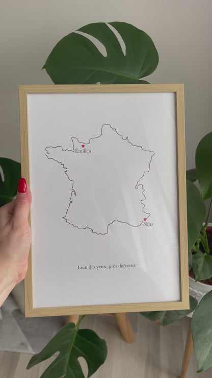 Illustration personnalisée - Loin des yeux, près du coeur